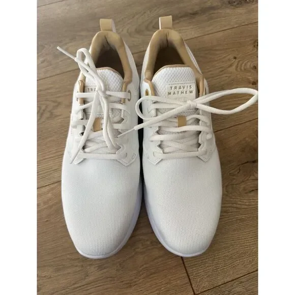 TRAVIS MATHEW 8.5 The Daily Pro Hybrid white gum golf shoe Tennis Lace sneaker